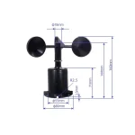 Vindhastighedssensor med m�l og dimensioner