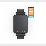GPS-tracker armb�nd med batteriikon der viser batteriniveau