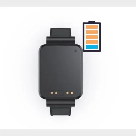 GPS-tracker armb�nd med batteriikon der viser batteriniveau