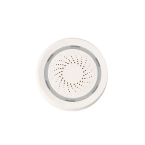 Wi-Fi sirene i hvidt, rundt design til alarmsystem