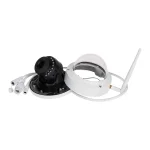 Udend�rs wifi dome-kamera skilt ad med kamerahus, dome-kappe og wifi-antenne