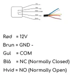 Wiringdiagram der viser tilslutning af ledninger p� vandsensor